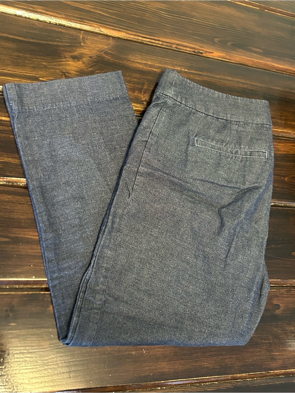 Cotton Denim-Look Crop Pants